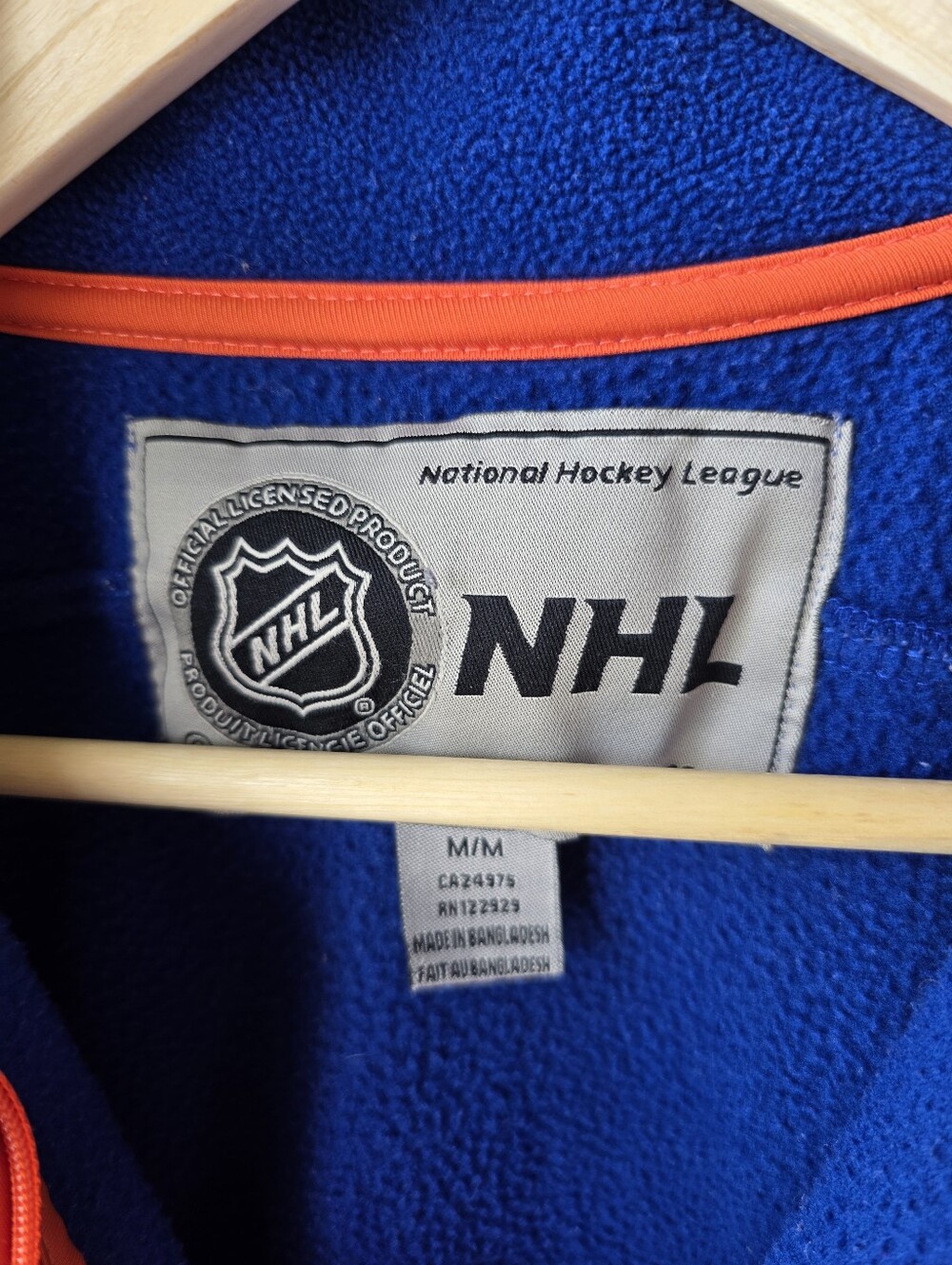NHL Edmonton Oilers Blue Fleece Zip Up Jacket Sweater Medium - Picture 6 of 9